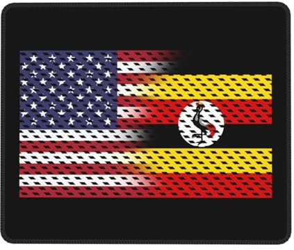 Mouse Pad Flag Of Uganda And Usa Desk Mat Durable Mousepad Comfort Mouse Mats For Office Computers Home 25X30CM