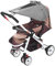 Universal Sonnensegel Kinderwagen mit UV Schutz 50+ – Verstellbar Wasserdicht Sonnenschutz für Buggy und Fahrradanhänger mit Sichtfenster – Sonnensegel Kinderwagen Grau(Awning with Viewing Window)