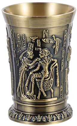 GALPADA Vaso Retro Copa de Licor Creativa y Estable para Decoración de Hogar Egipcio Vintage para Salón