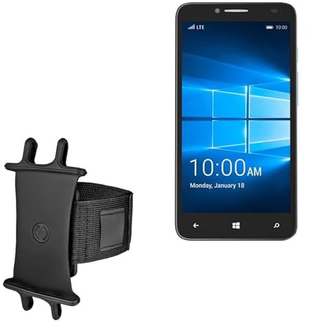 BoxWave Holster Compatible with Alcatel OneTouch Idol 4S - ActiveStretch Sport Armband, Adjustable Armband for Workout and Running - Jet Black