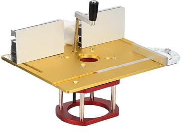 Kit défonceuse sur table aluminium, Kit d'ascenseur de routeur, Table fraisage défonceuse a bois, Table defonceuse kit pour rainures et bordures de table, pour 64 et 66 mm (Or)