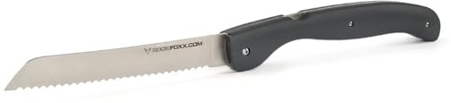 FOXXKNIFE Klapp-Brotmesser, Kunststoff Griff, 18,5cm Klinge, Lasergravur möglich