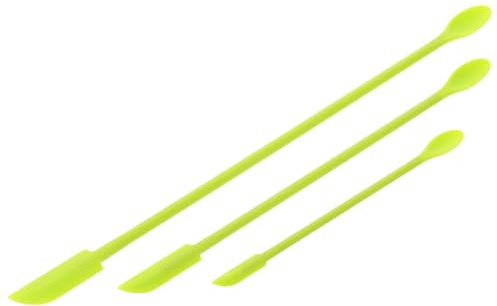 LOLIPPYY Raspador De Silicona Práctico Mini 3 Piezas Mango Largo Espátula Para Mermelada y Cosméticos Uso Doméstico Viaje Color Verde