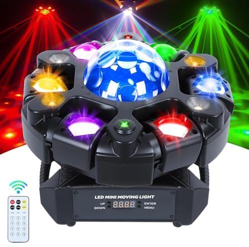 Moving Head DJ Lights, DJ Disco Light Disco Ball Light, Party Lights for Wedding Birthday Karaoke KTV Bar Club Pub Dance Home Room New Year Decorations (Black 120W)