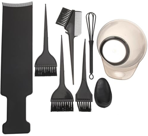 UKCOCO Kit de Coloration Cheveux Pinceau, Peigne Rigide en Plastique et Bol de Teinture pour Usage Professionnel et DIY, Ensemble Complet Couleur Uniforme