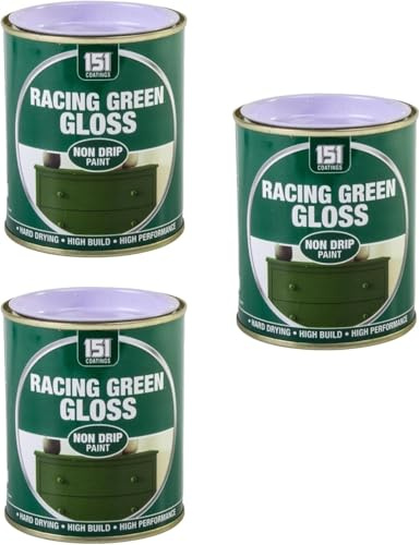 MSQUARE Non-Drip Paint, Quick Drying, Smooth Coverage, Easy Application, Longlasting, Durable, Minimal Drip Consistent, Ideal for Home, Garage & Workshop Use, Racing Green Gloss, 300ml (Pack of 3)