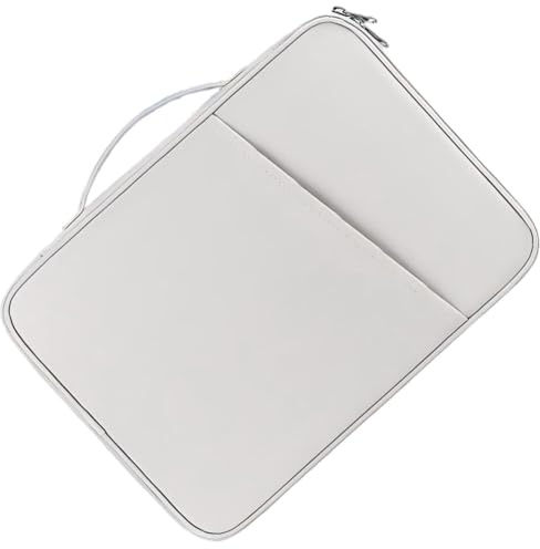 10.8-11 Pulgadas Funda Ordenador Portátil Impermeable Protectora Bolsa con asa Portátil para iPad Pro 11,iPad Air 10.9, iPad 10.2,Blanco