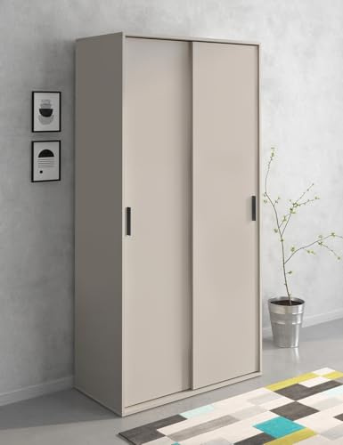 Meyvaser.com Ecommerce Company Armario ropero para Dormitorio con 2 Puertas correderas Color Beige 200x100x50 Cm