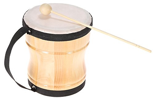 Generic Bongotrommel aus Holz für Kinder, Musikinstrumentenspielzeug für Kinder mit Stock und Riemen, Kompakte Größe für Kleine Hände