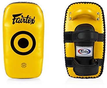 Fairtex KPLC5 Muay Thai kickboxning lätt thailändska dynor (Guld/svart)