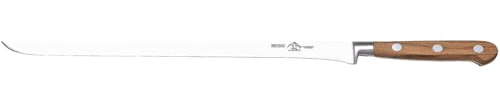 JJ Cuchillería Sonpó Online - Cuchillo Jamonero con punta Profesional Forjado Especial Francés, de 30 cm y hoja de acero inoxidable molibdeno vanadio mango de madera de olivo