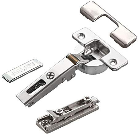 2 x SOTECH Paumelles à boîtier Salice série 700 avec amortisseur dans le boîtier 110° schéma de perçage T52 butée d'angle y compris plaque de montage linéaire hauteur 3 mm
