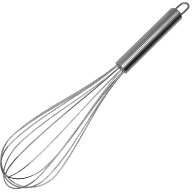 Fackelmann 670436 Fouet de cuisine, Fouet de pâtisserie, Batteur manuel, Acier inoxydable, 32 x 7 cm | Mayonnaises et sauces réussies, Inox intégral, Format 32 cm, Pâte à crêpes lisse, Blancs en neige