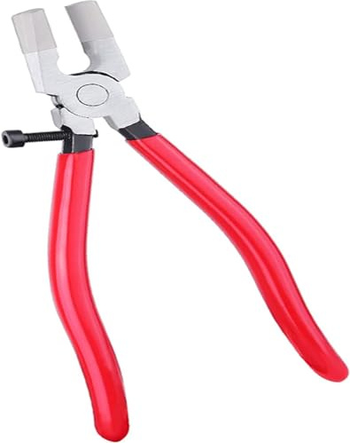 MFDSJ 8inch Glass Running Pliers,Smooth Curved Jaws.for Stained Glass Work Key Fob Curved Jaws Pliers Mosaics Breaking Tool. | Glass Running Plier for Key Fob Hardware Install