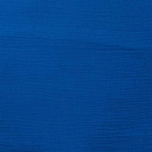 Gauze, Musselin Stoff ? unifarben Royalblau als Meterware zum Nähen, 50 cm