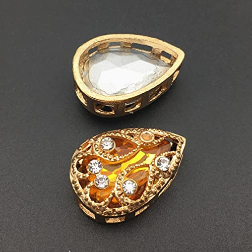 Buntes Glas Kristall Gold Starke Schöne Klauenfassung 13X18MM Schöne Farben Aufnähen Strass Perlen Taschen Hochzeit-topasgelb,13x18mm 5pcs
