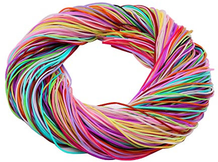 200 Stück Scoubidou Bänder Set, Flechtschnüre,Plastik Bänder Streifen mit Haken und Schlüsselringe für DIY Kunstwerk Handarbeit Armbänder, Schlüsselanhänger Schmuckherstellung