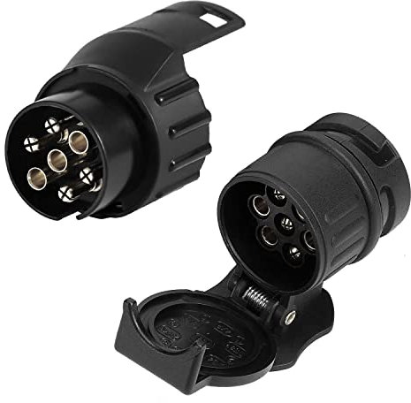 ETUKER 7 auf 13 Pin + 13 Pin auf 7 Pin Schleppadapter, Anhänger Steckdose Konverter, 12 V wasserdichter elektrischer Adapter Steckdose Konverter Stecker für Wohnwagen Wohnmobil LKW