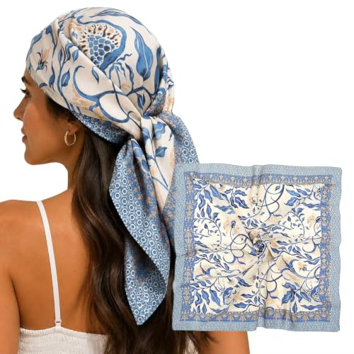 RIIQIICHY Kopftuch Damen Sommer Halstücher für Damen Frühling Halstuch 70x70cm