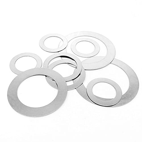 NOBRIM Rondelle Plate 10/50 pièces M2 M3 M4 M5 M6 à M40 Din988 304 Acier Inoxydable Plat précision réglage rondelle Ultra-Mince cale rondelle Plate Joint de réglage de précision
