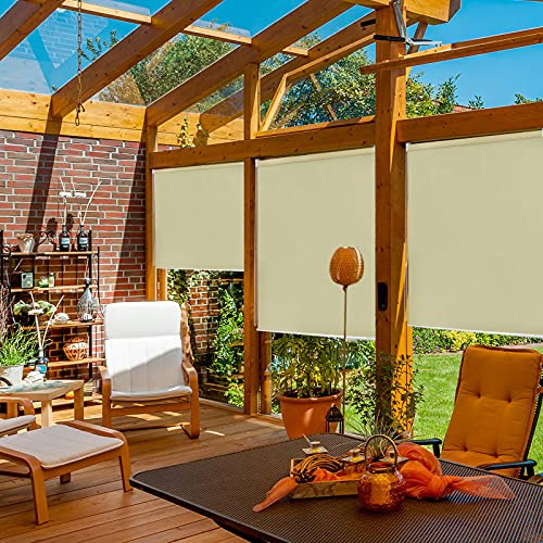YRHome Toldo vertical extensible para balcón, terraza, 180 x 240 cm, color beige