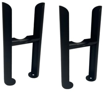 Greened House Matt Black Freestanding 2 Column Traditional Radiator Feet | For Central Heating & Electric Radiators, Radiator Support, Pair, Floor Standing