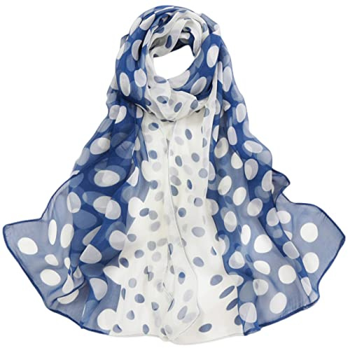 FAIRYGATE Chiffon Schal Seiden Tuch im Punkte Design Hochwertiger Schal für Damen Mädchen Halstuch weicher für Frühjahr Sommer Herbst Winter 20A48