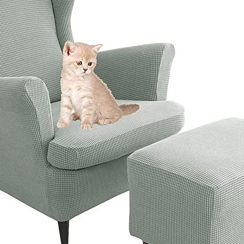 Uyeoco 3-teilige Sesselüberwürfe Elastisch - Schonbezug für Ohrensessel und Sesselhusse mit Ottomane (Color : #100)