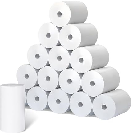 Papier Thermique, 16 Rouleaux de Papier à Imprimer, Sans Encre Blanc Appareil Photo Impression Papiers, 57 x 30 mm Papiers pour Mini Imprimante, pour Appareil Photo Impression Instantanée