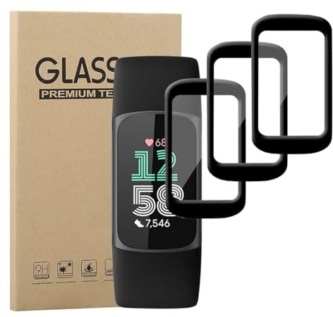 Carinacoco 3 Pack Screen Protector for Fitbit Charge 6 - Flexible HD PET Clear 3D Full Coverage Curved Edge, Anti-Scratch, Bubble Free, Anti-Fingerprint