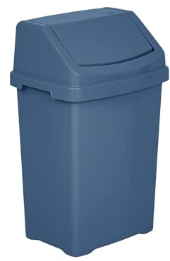VISHCHIT 8L Litre Navy Robust Plastic Swing Bin Waste Recycle Recycling Dustbins With Removable Swing Lid Rubbish Trash Refused Bins Garbage Paper Trash Can For Home Kitchen Bathroom Office (1)