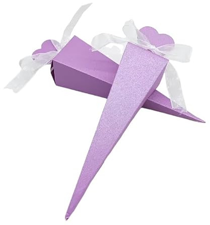 RUIYWEN 50 Süßigkeiten Schachtel Bonbonschachteln für Hochzeit, Konfekt, Gastgeschenke, Taufe, Kommunion, Geburtstag Dekoration (Violett Herz)