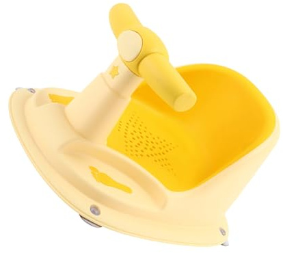 Vaguelly Babybadewannensitz Duschstuhl für Babys Rutschfest Ergonomisch Weiches Material Gelb Badehilfe Badewanne Kleinkind
