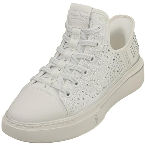 Skechers Snoop One Rhine-Stoned Sneaker da Donna, Bianco, 40 EU