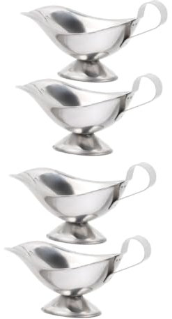 Gatuida 4pcs Ergonomic Handle Sauce Boat Gravy Pitcher Pitcher Sauce Cup for Easy Serving at Bbqs Dinners