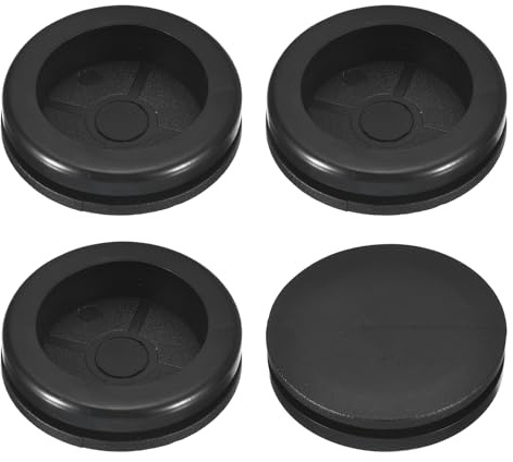 sourcing map 4Pcs Rubber Grommets 1-6/8 (45mm) Drill Hole, 1-2/4 (38mm) ID Single Sided Hole Plugs Ring Gasket for Firewall Cable Wire Protecting, Black