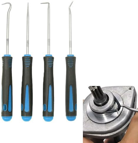 Mini Pick und Haken Set, Automobil Pick Werkzeug Set, Micro Haken und Nadel Satz, Haken und Dietrich Set, zum Entfernen von Schläuchen, Ölringen und Dichtungen, 4 Stück