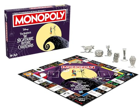 Winning Moves Monopoly Nightmare Before Christmas – Brettspiel für Erwachsene und Kinder, 2 bis 6 Spieler, ab 8 Jahren