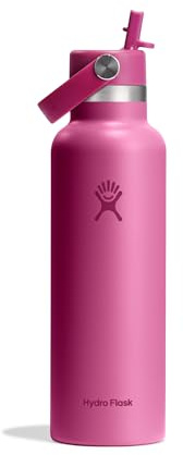 Hydro Flask - Standard Mouth Vattenflaska 621 ml 21 oz - Vakuumisolerad rostfri vattenflaska med sugrörslock - Reef