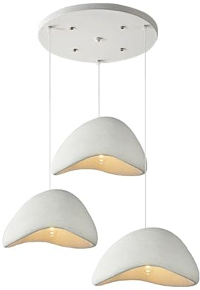 Moderner Pendelleuchte Esstisch Hängeleuchte Japanische Wabi-Sabi Stil E27 Weißer Polyethylen Höhenverstellbar Kronleuchter Modern Kreative Hängelampe Wohnzimmer Esszimmer Küche Leuchte Beleuchtung