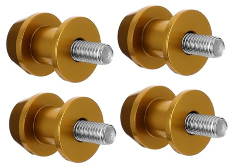 Motorrad Schwingarmständer Schraube 4 Stück 8mm Aluminium Gold | Cnc Gefertigt, Ersatz für Hinterrad Ständer, mit Vier Teilen für Stabile Montage