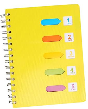 GETAJGHSD Kategorie-notizbuch Gelb Spiralblock Mit Dickem Papier Weiches Schreiben Vielseitiges Tagebuch Planer Studentenschreibwaren Für Büro Schule Freizeit