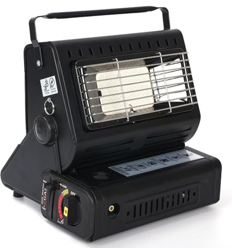 ZBOLI Chauffage au Propane Portable, Chauffage au gaz Compact 1300 W avec poignée, Mini poêle de Camping en Plein air à Deux Modes, arrêt par détection de Pression, pour Caravane Camping randonnée