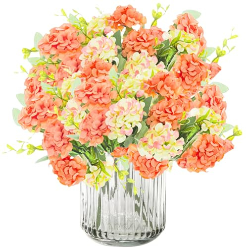 astylishome Faux Flower Arrangements Artificial Hydrangea Flowers Bouquets Decorative Faux Ball Flowers Silk Fake Chrysanthemum Plants for Indoor Outdoor Garden Floral Arrangement 4221