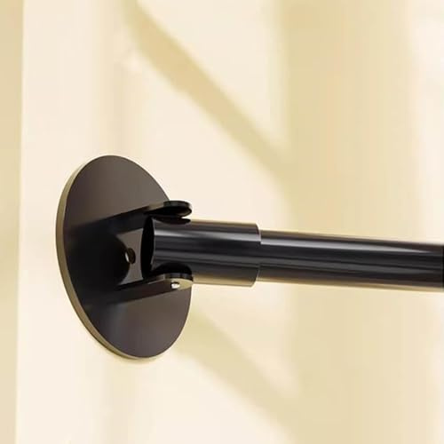 GOUZIBHD Tringle à Rideaux, Tringle à Rideaux Antidérapante, Rallonge Ronde pour Mur Incliné, Support Pivotant à 180° pour Vêtements Suspendus, pour Armoire, Salle de Bain(Size:90-160cm,Color:b)