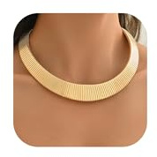 YANCHUN Collier plastron épais en or pour femme - Collier ras du cou délicat en or - Collier épais ethnique - Grande tribu africaine - Bijoux ras du cou en métal, Métal, Pas de gemme