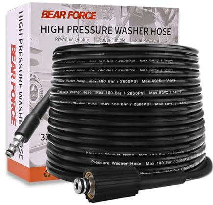 BEAR FORCE Tuyau de nettoyeur haute pression de rechange 10 m * 180 bars, compatible avec nettoyeur haute pression Lavor Lavorwash Vax