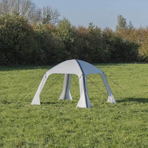 Multibros Tonnelle gonflable 365 x 365 cm – Revêtement PU 300D – Air Shelter avec pompe, piquets, cordes et sac de transport – Avec parois latérales avec fenêtre ou moustiquaire (tonnelle)