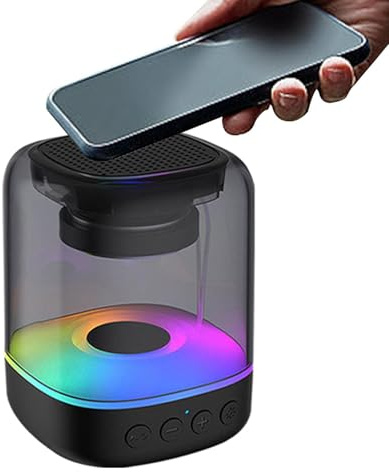 Colored RGB Lights Music Speakers for Home - Compact Audio Hub, Wireless LED Stereo | Camping Sound Gadget, 4 Hour Playtime Speaker, Mini Outdoor Player, Battery Powered Speaker, Travel Jam Device