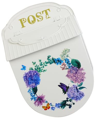 MCAOAL Boîtes aux lettres de jardin vintage décoratives à suspendre en fer avec revêtement résistant aux intempéries Installation facile Style antique Boîte aux lettres pour jardin